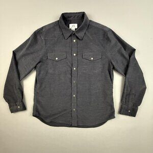 Armani Exchange Shirt Mens Large Button Up Western Pearl Snap Pockets Casual